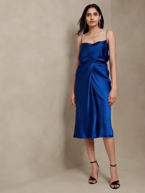 Zandra Silk Midi Skirt sold by Banana Republic