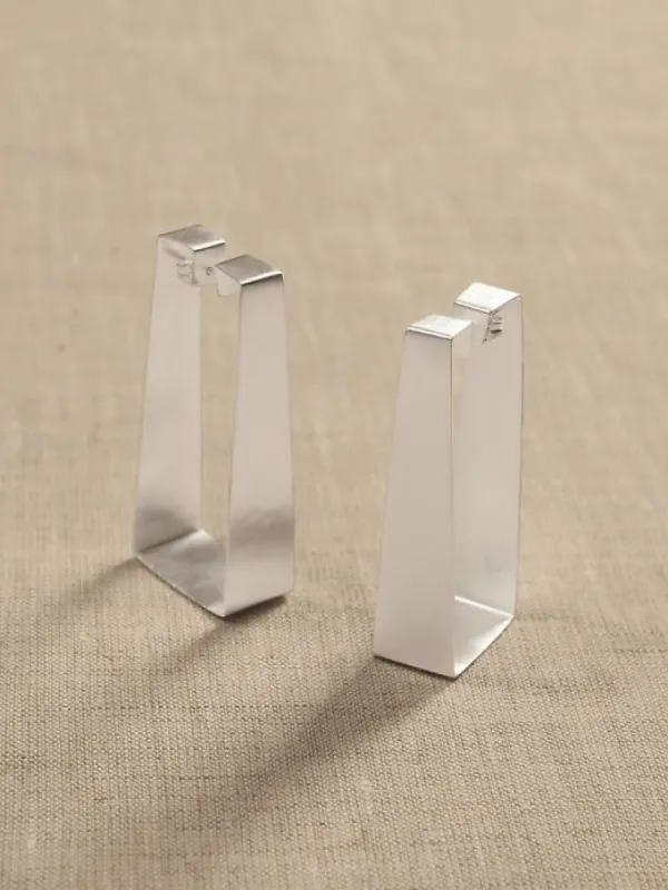 Rectangular Wide Hoop Earrings | Aureus + Argent sold by Banana Republic