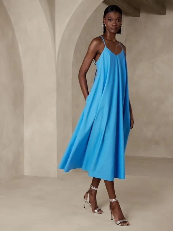 Dana Poplin Midi Dress sold by Banana Republic