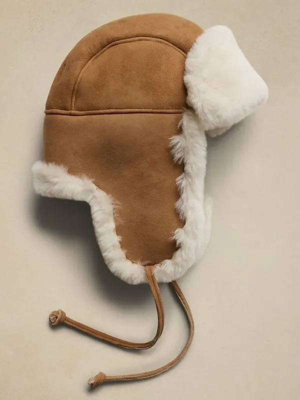 Shearling Trapper Hat  | Crown Cap sold by Banana Republic