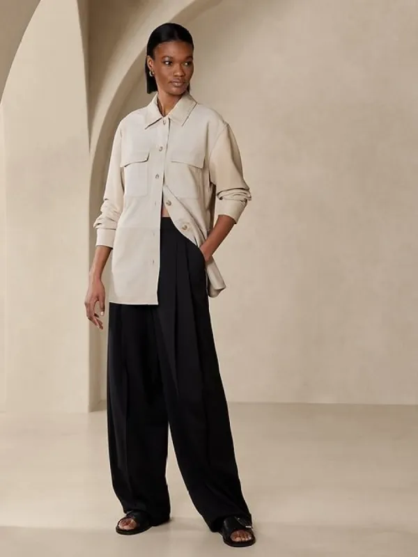 Heritage Suede Shirt Jacket made by Banana Republic