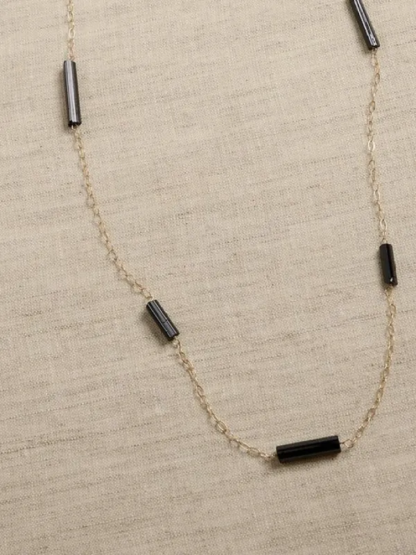 Black Tourmaline Crystal Chain Necklace | Aureus + Argent sold by Banana Republic