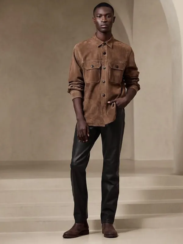 Straight Leather Pant sold by Banana Republic