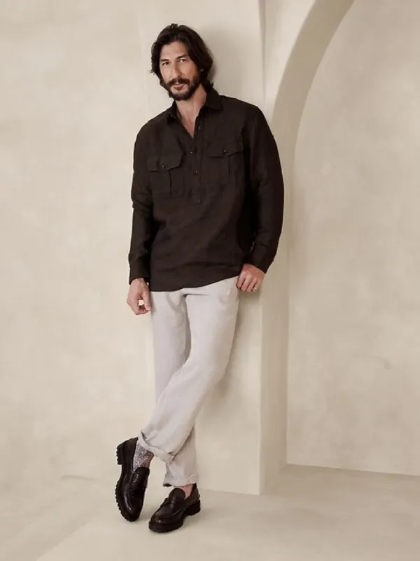 Castello Linen Popover Shirt sold by Banana Republic