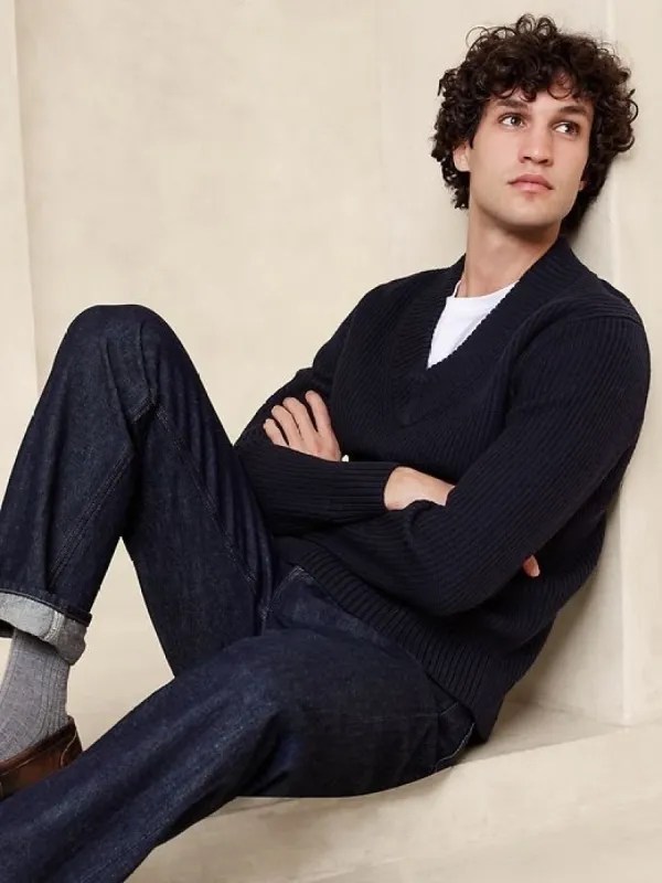 Franco Italian Merino Ribbed Sweater sold by Banana Republic