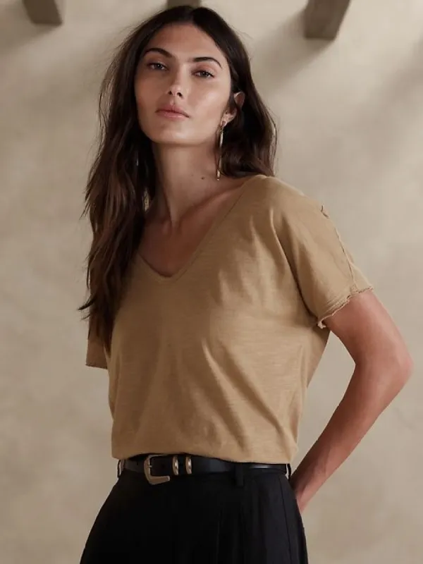 Slub V-Neck T-Shirt sold by Banana Republic