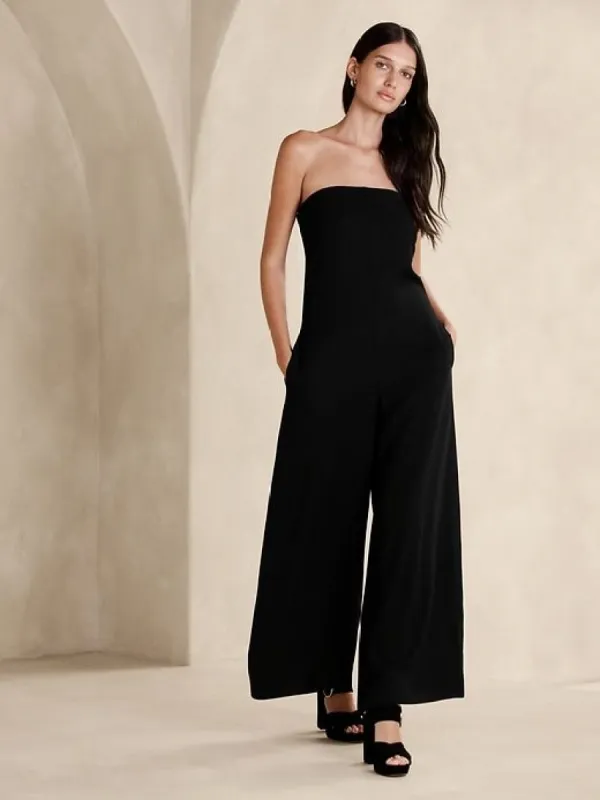 Onda Strapless Crepe Jumpsuit sold by Banana Republic