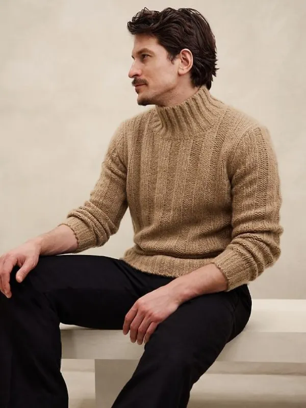 Alta Brushed Cashmere-Wool-Silk Sweater sold by Banana Republic