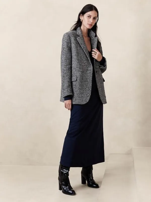 Olinda Italian Herringbone Blazer sold by Banana Republic