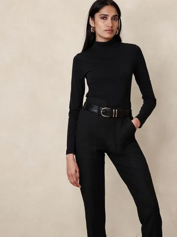 Refined Mock-Neck Top sold by Banana Republic