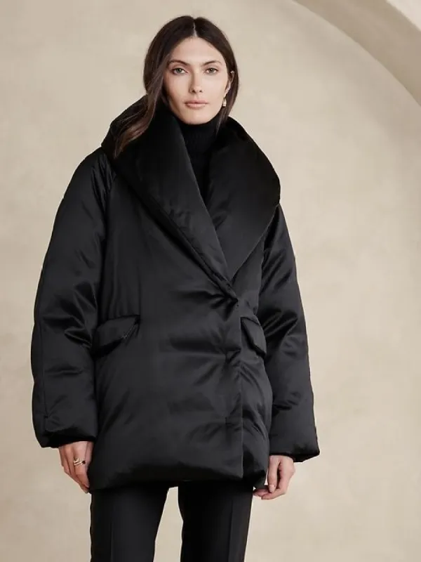 Lucila Satin Puffer Coat sold by Banana Republic