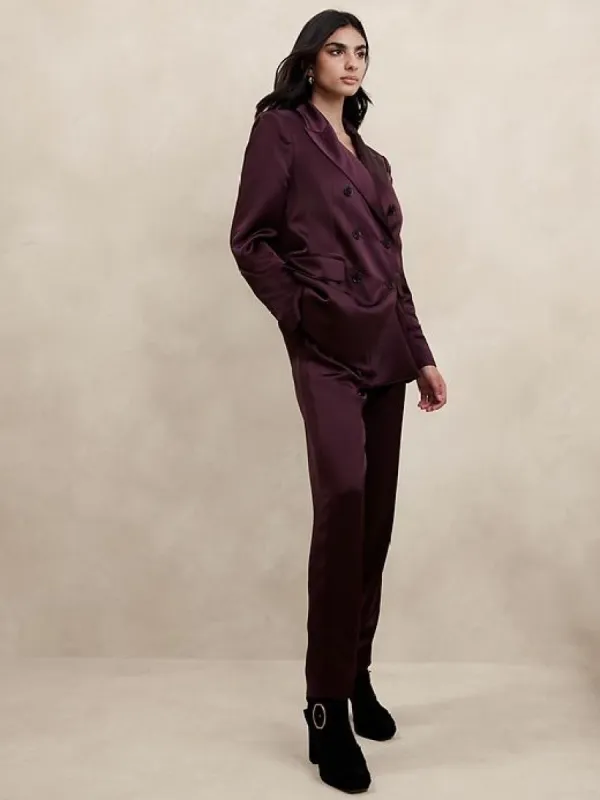 Isa Pleated Italian Satin Pant sold by Banana Republic