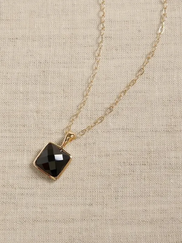 Square Facet Pendant Necklace | Aureus + Argent sold by Banana Republic
