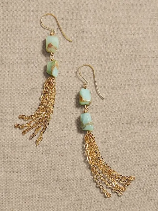 Peruvian Opal Tassel Earrings | Aureus + Argent sold by Banana Republic