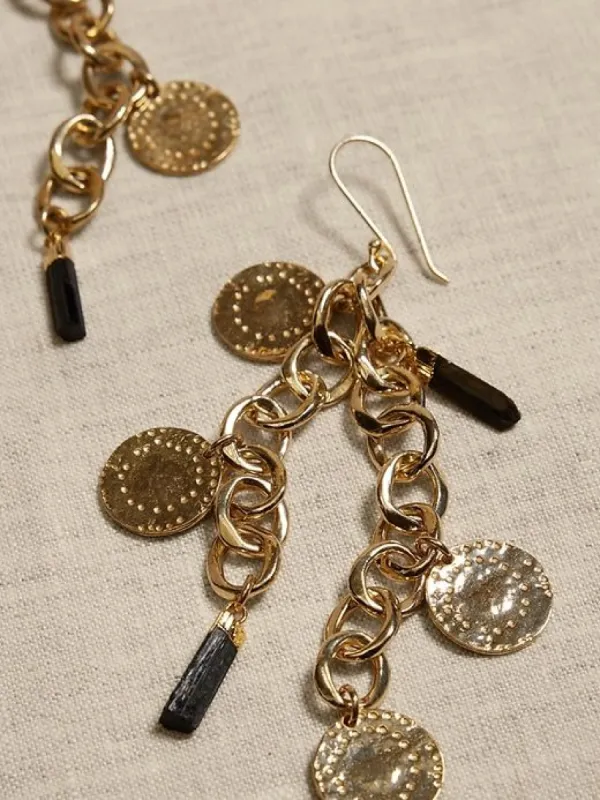Black Tourmaline Charm Earrings | Aureus + Argent sold by Banana Republic