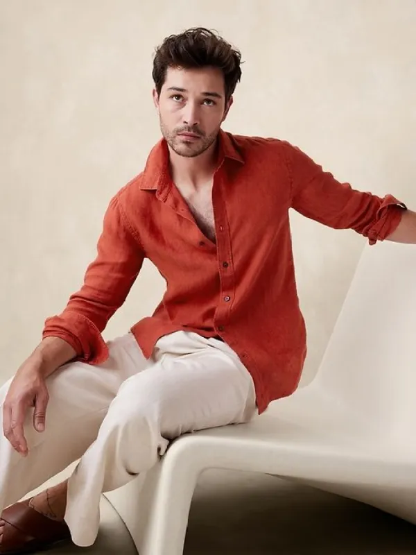 Slim Castello Linen Shirt sold by Banana Republic