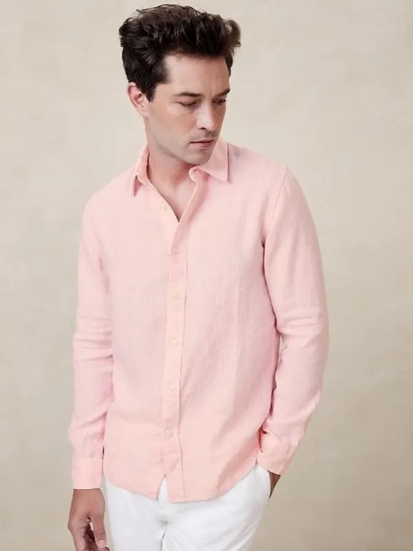 Slim Castello Linen Shirt sold by Banana Republic
