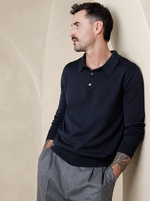 Point Sur Cotton Sweater Polo sold by Banana Republic