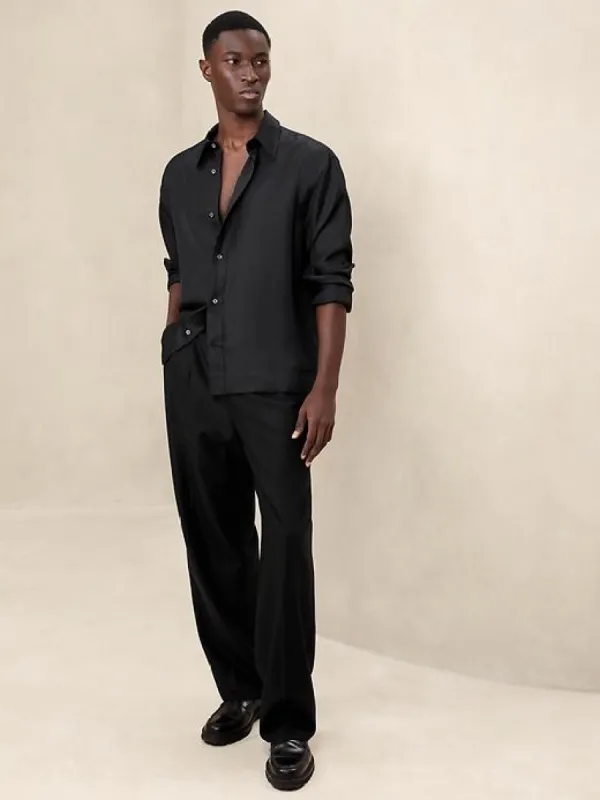 Lyam Relaxed Silk Shirt sold by Banana Republic