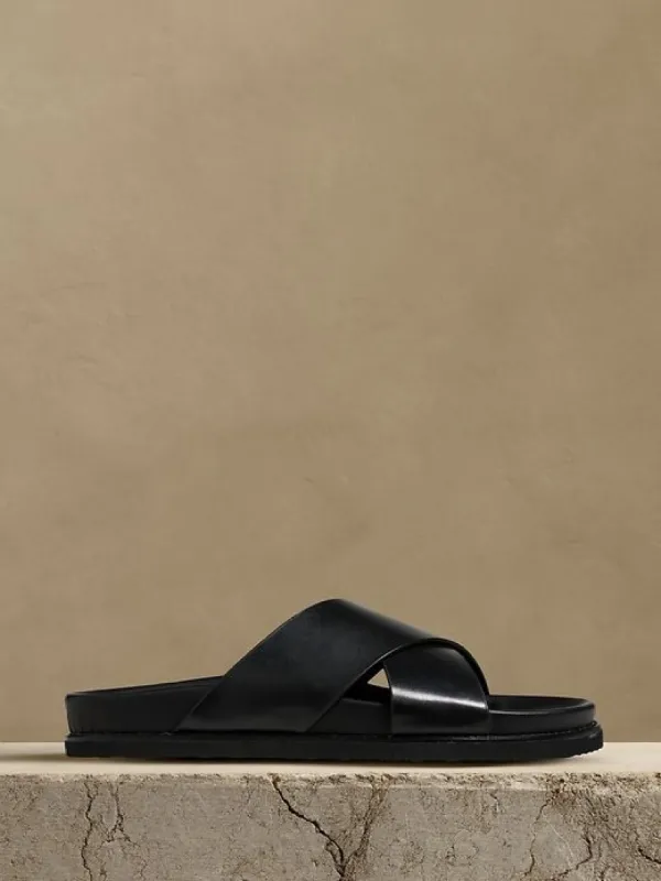 Riviera Leather Slide sold by Banana Republic