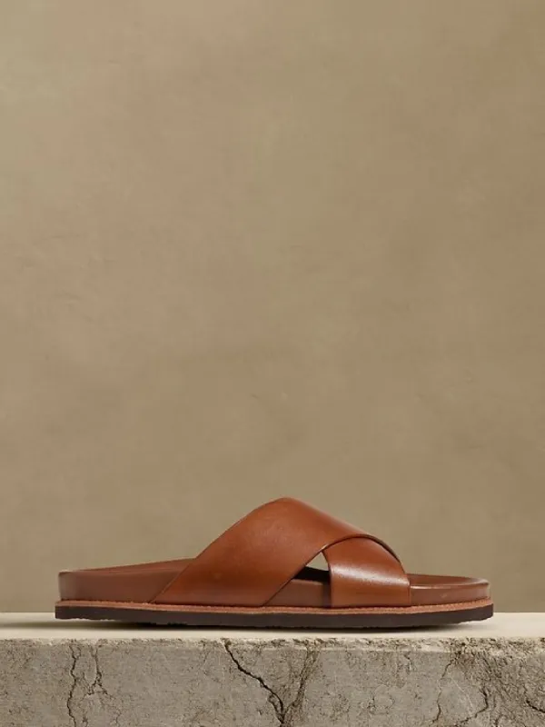 Riviera Leather Slide sold by Banana Republic
