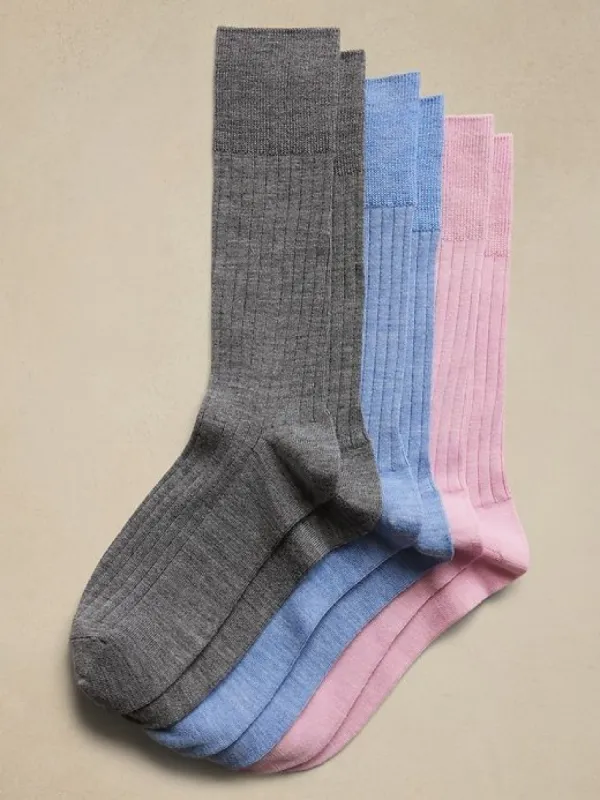 Breath Merino 3 Pack Trouser Socks made by Banana Republic