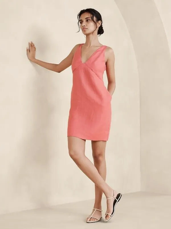 knee length dresses for ladies European Linen Maxi Dress – Banana Republic main image 0