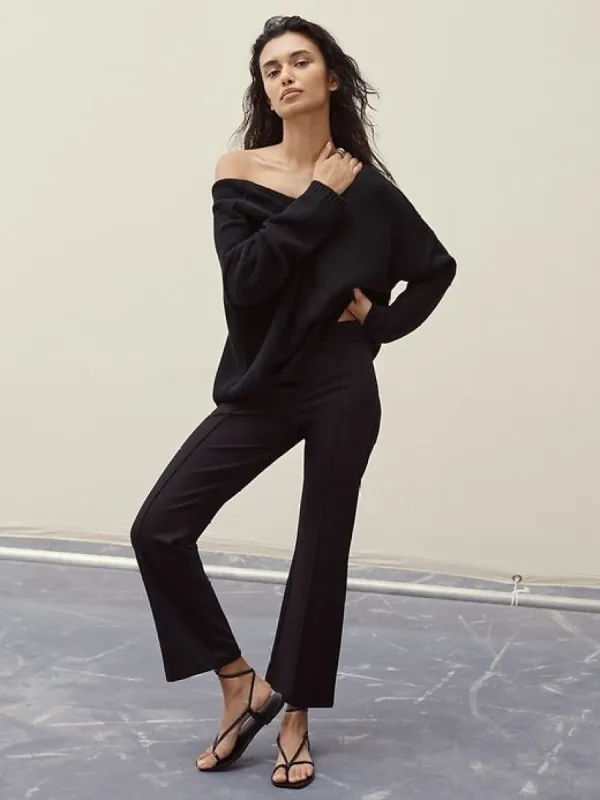 Demi Cotton-Silk Scoop-Back Sweater made by Banana Republic