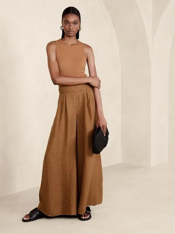 Lina Linen Wide-Leg Pant sold by Banana Republic