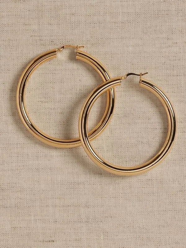 Ravena Large Round Hoops | Aureus + Argent sold by Banana Republic