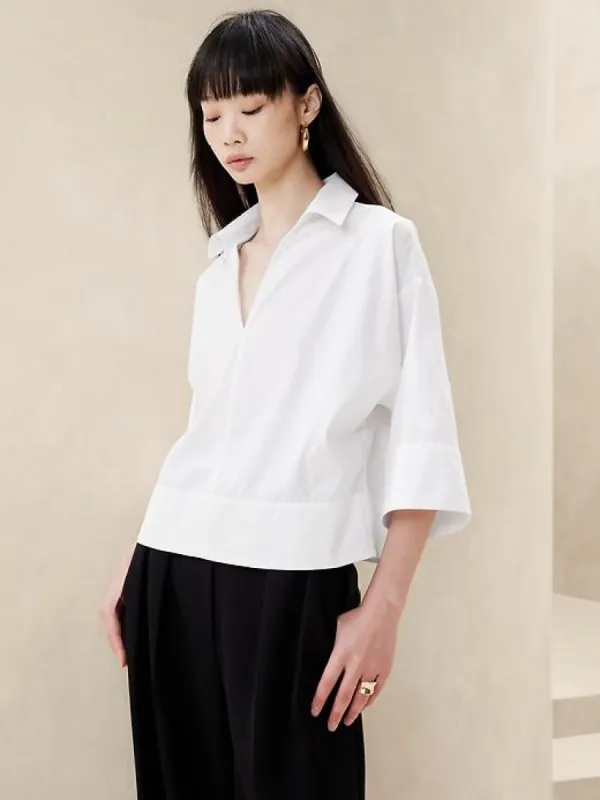 Cruz Oversized Popover Top sold by Banana Republic