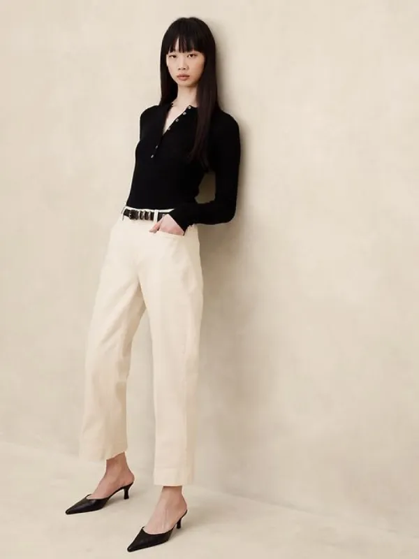 Mid-Rise Trouser Jean sold by Banana Republic
