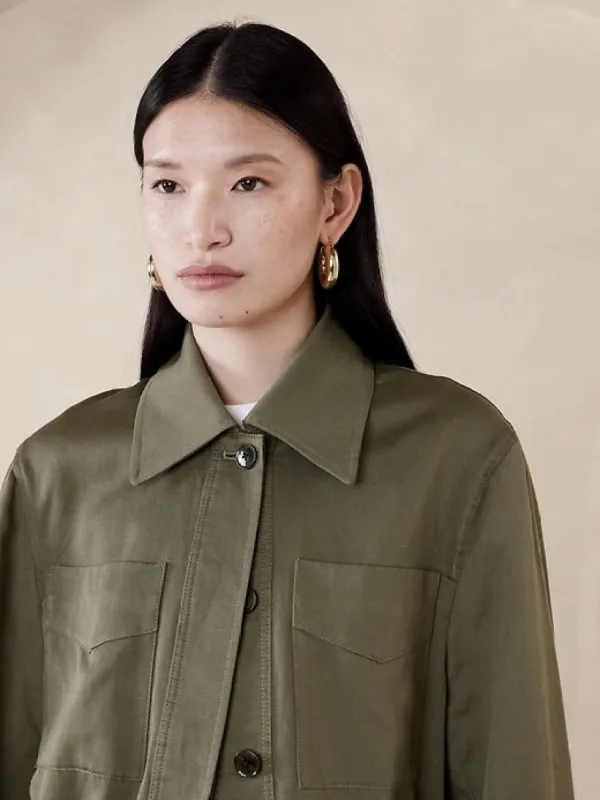 Lucia Cotton-Linen Jacket sold by Banana Republic