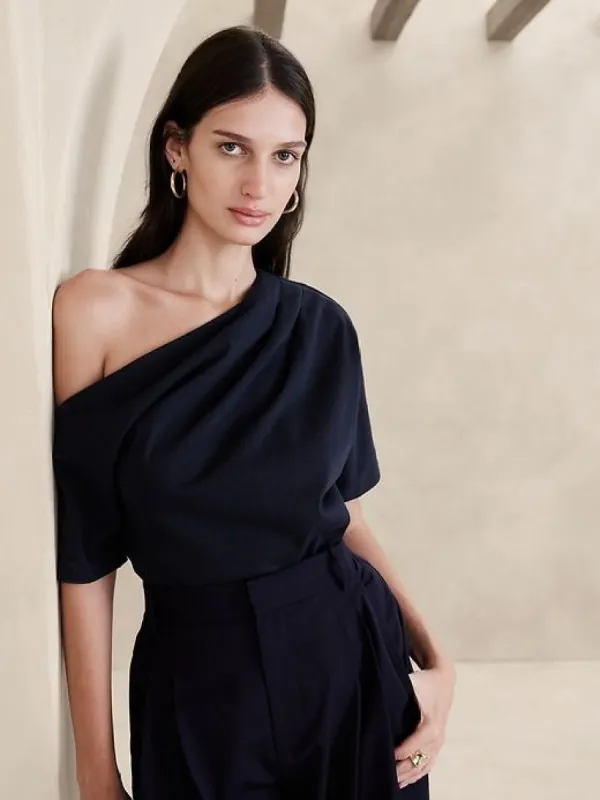 One-Shoulder Heavy Cotton Top sold by Banana Republic