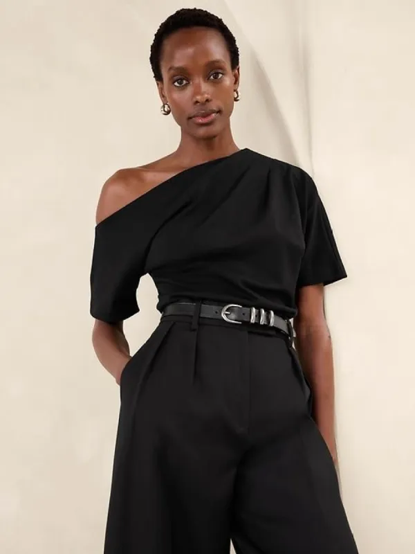 One-Shoulder Heavy Cotton Top sold by Banana Republic