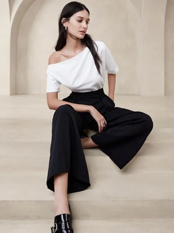 One-Shoulder Heavy Cotton Top sold by Banana Republic