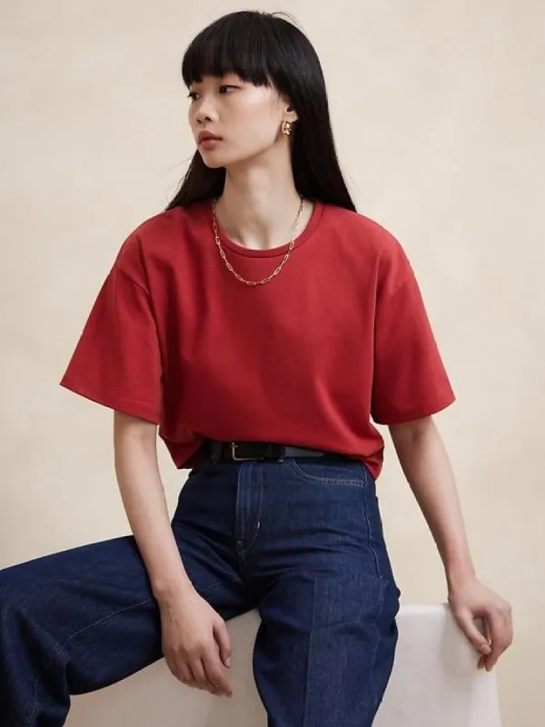 Heavy Cotton Boxy Crop T-Shirt sold by Banana Republic
