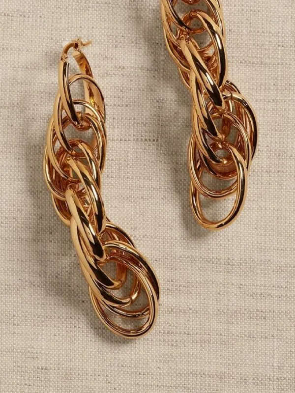 Ambra Oval Multilink Chain Earrings | Aureus + Argent sold by Banana Republic