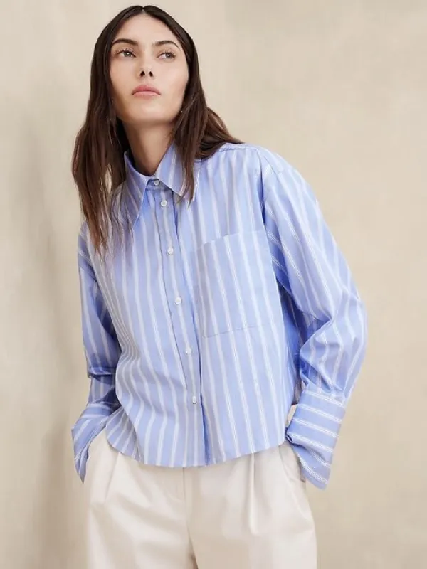 The Boxy Crop Shirt sold by Banana Republic