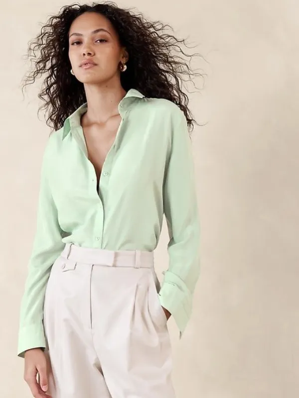 The Perfect Mulberry Silk Shirt sold by Banana Republic