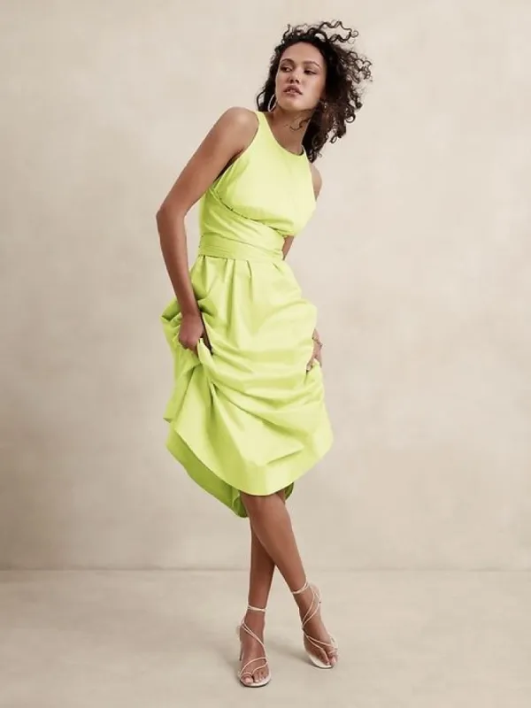Stretch-Cotton Poplin Maxi Dress sold by Banana Republic