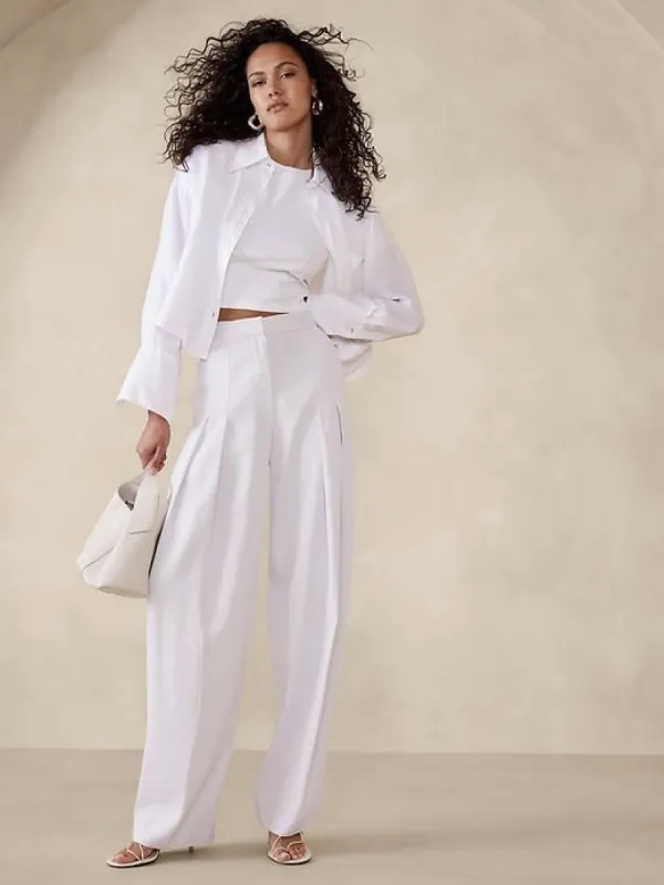 High-Rise Pleated Pant sold by Banana Republic
