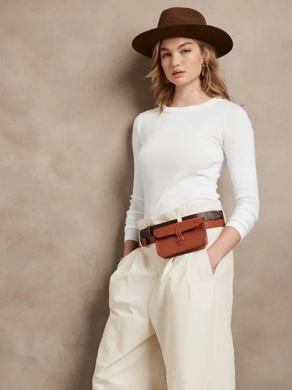 Petite Ribbed Crew-Neck T-Shirt sold by Banana Republic