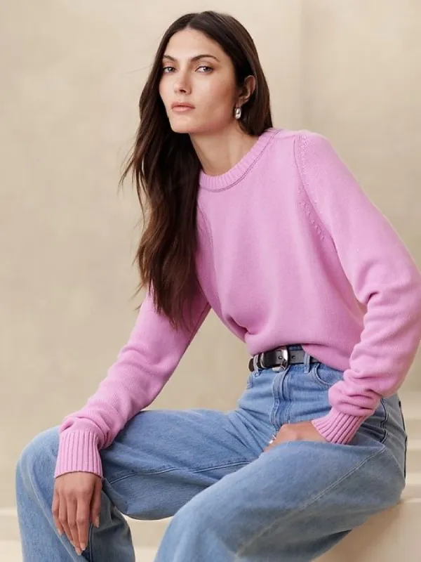 Demi Cotton-Silk Sweater sold by Banana Republic