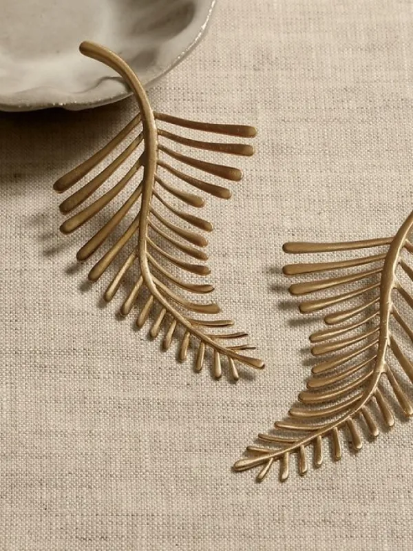 Feathery Leaf Earrings | Aureus + Argent sold by Banana Republic