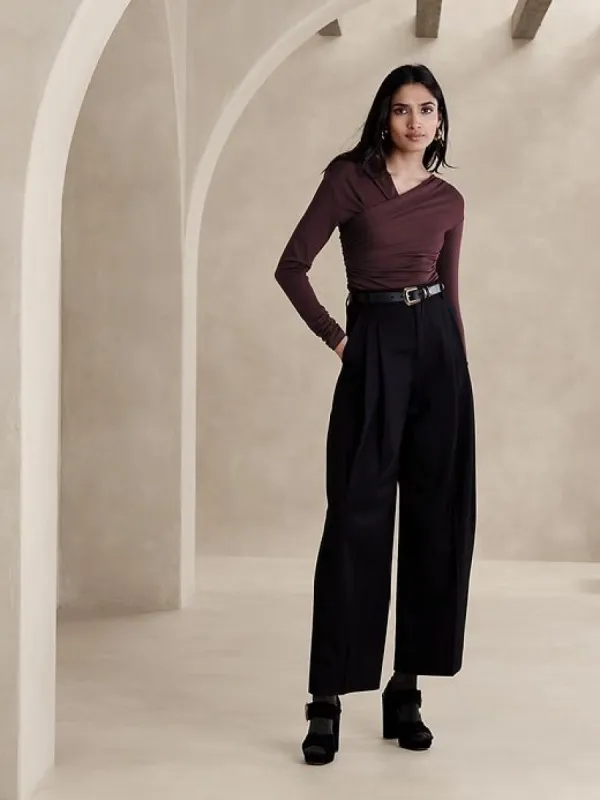 Cotton-Modal Asymmetrical Top sold by Banana Republic
