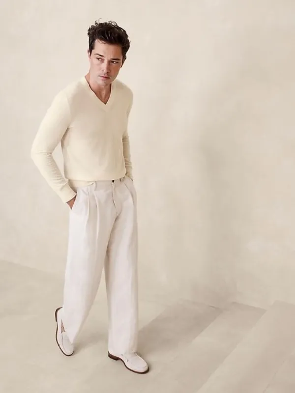 Stokke Cashmere-Silk V-Neck Sweater sold by Banana Republic