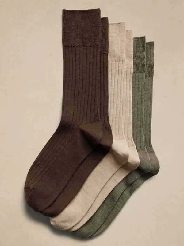 Breath Merino 3 Pack Trouser Socks sold by Banana Republic