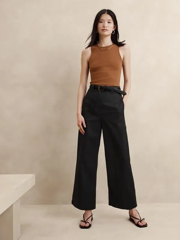 Oceanside Wide-Leg Cropped Pant sold by Banana Republic