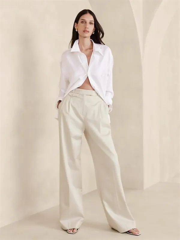 Carmel Pleated Wide-Leg Pant sold by Banana Republic